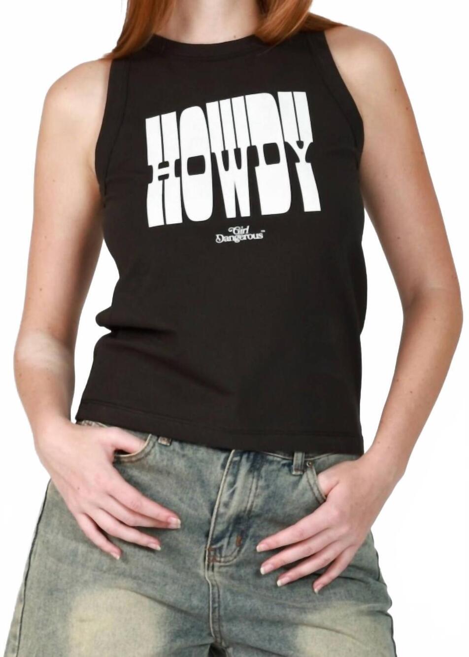 NEW GIRL DANGEROUS howdy tank in black